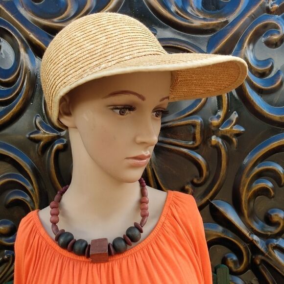 EUC VINTAGE KATHY JEANNE Original 100% Straw Shade Hat with XL Brim - Picture 10 of 11